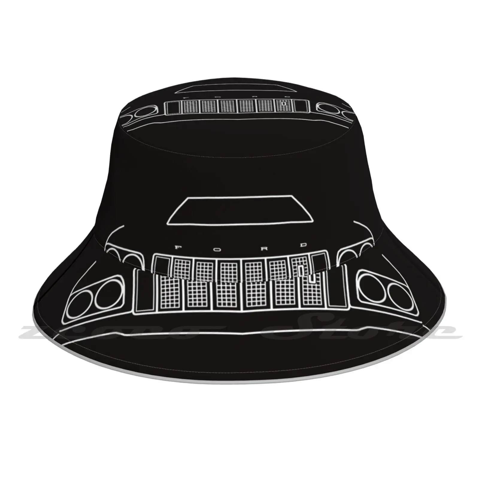 1975 Gran Torino Classic Car Outline Graphic ( White ) Cap Diy Foldable Sunshade Fashion Leisure Bucket Hat Gran Torino Classic