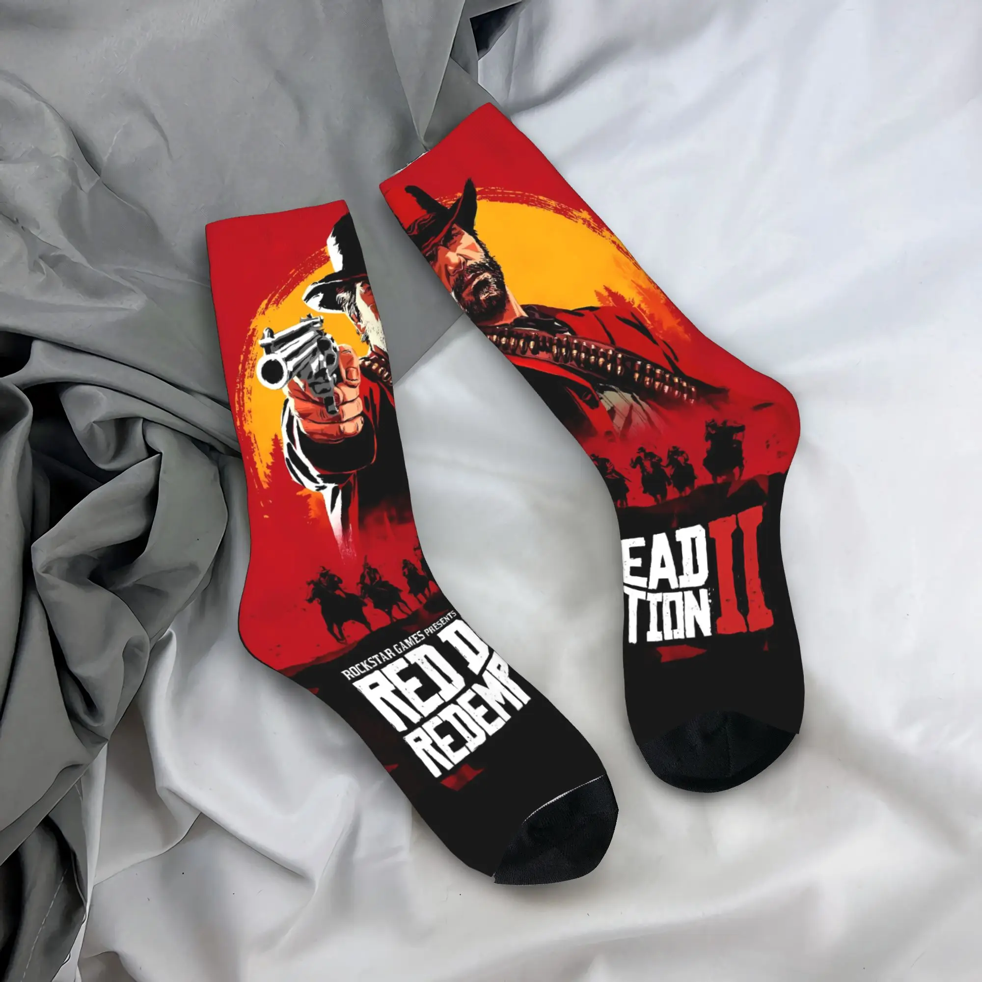 Red Dead Redemption Socks Autumn  Stockings Retro Men Soft Socks Graphic Cycling Anti-Slip Socks