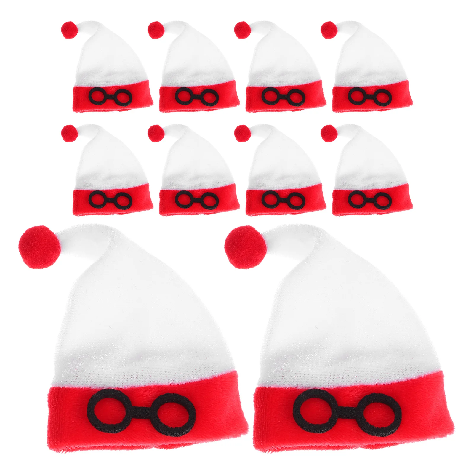 

10Pcs Mini Christmas Hats Wine Bottle Decorations Holiday Party Tiny Santa Hats for Crafts Reusable Bottle Covers