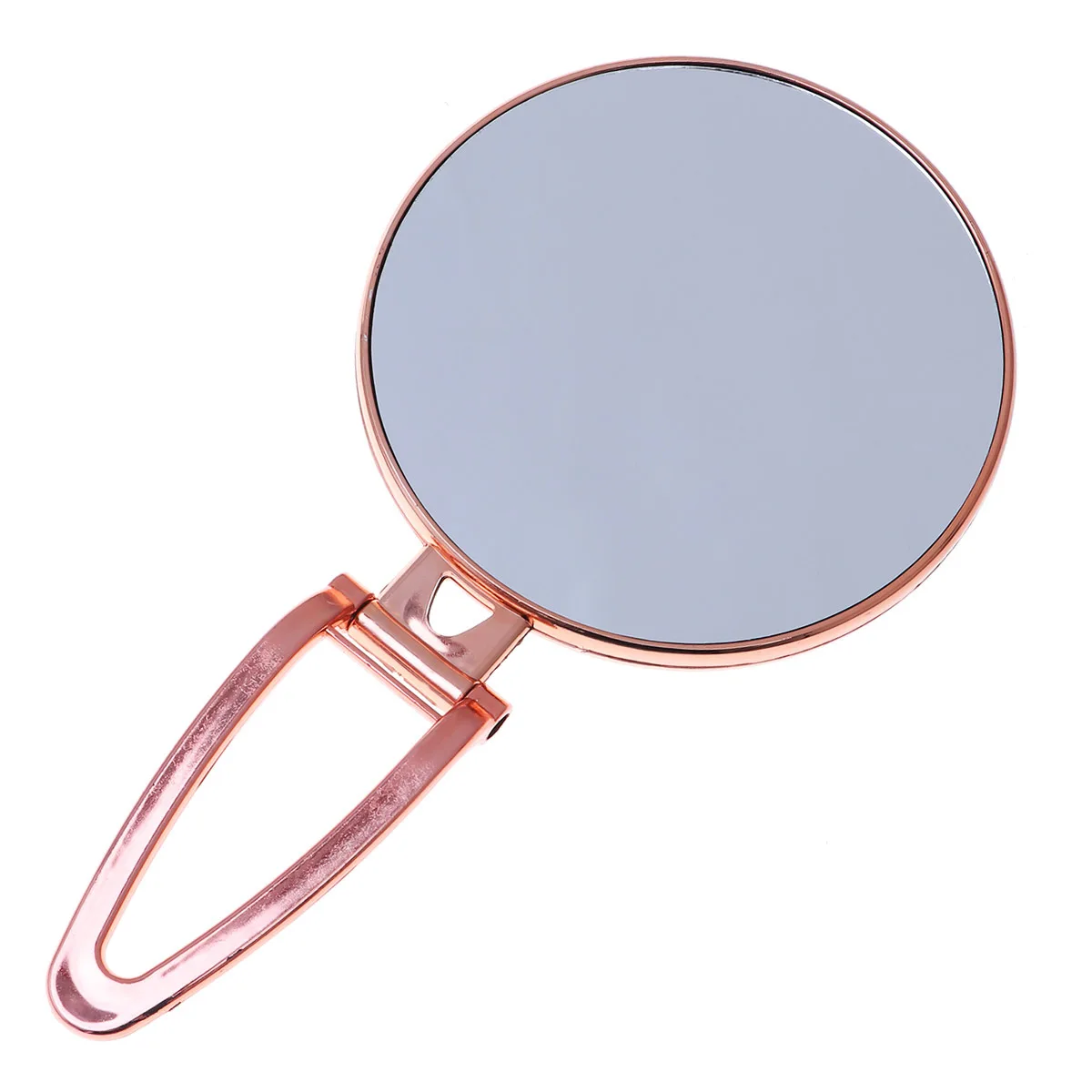 

Compact Golden Round Double-Sided Folding Makeup Mirror Portable Handheld Travel Mirror Durable Plastic Frame
