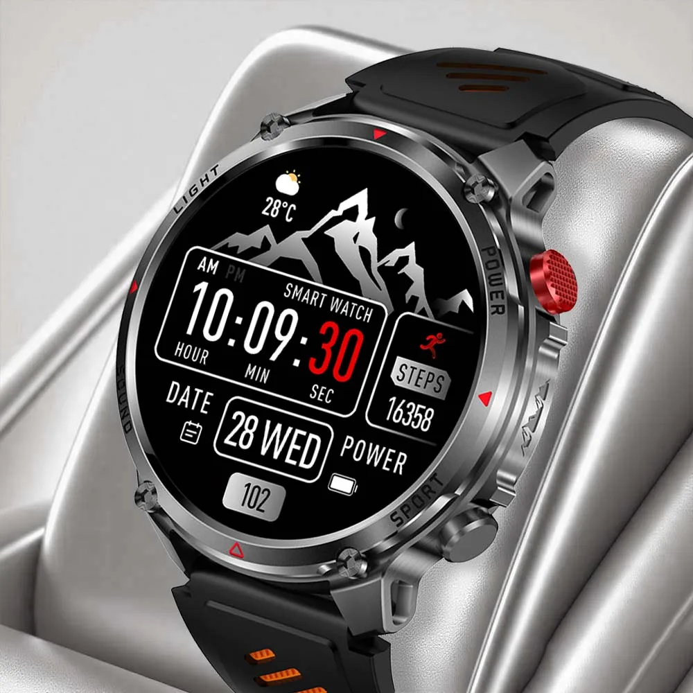 Outdoor Smartwatch 1100Mah Ultra Large Battery Capacity Men Sports Smart Watches 1.7-Inch 360*360 HD Full Touch Screen Watches