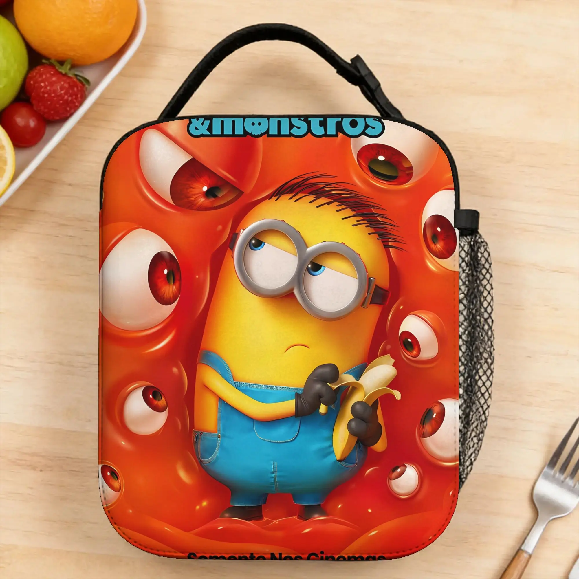 Cartoon M-Minions Lunch Bag Kawaii Office Lunch Box Graphic Portable Insulated Tote Food Bags
