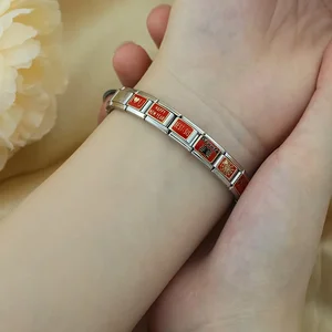 Hamiship 2024 Frauenmodische rote Mutter sexy Carzy Italienisch Chief Charme Links Caber 9mm Edelstahlarmband Making Schmuck Zh004 Hauptverkäufe des Hauptboss -Boss -Gürtels - №5