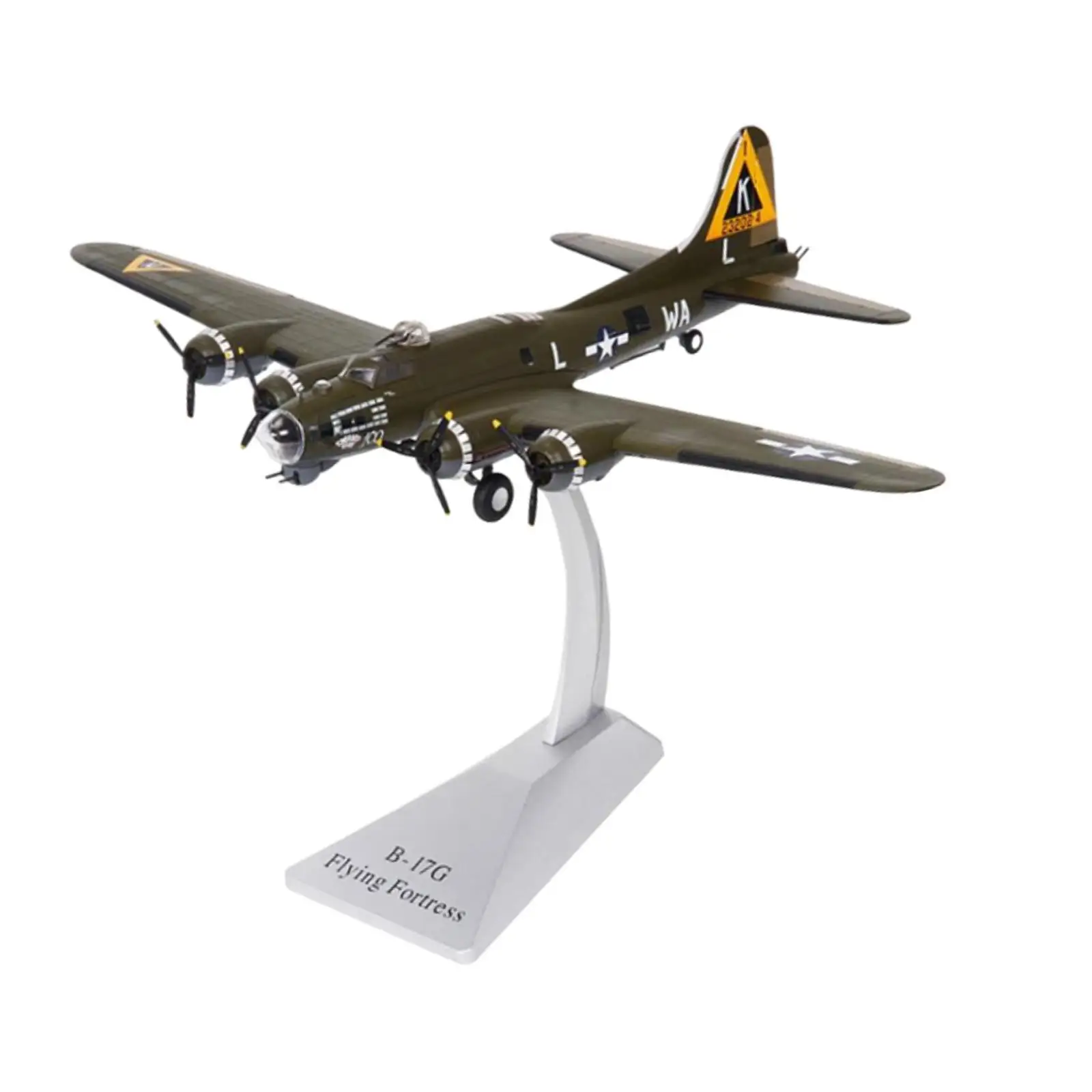 1:200 B17 Aircraft Model with Display Base Helicopter Gift Alloy Simulation Retro Plane for Bedroom Bookshelf Living Room