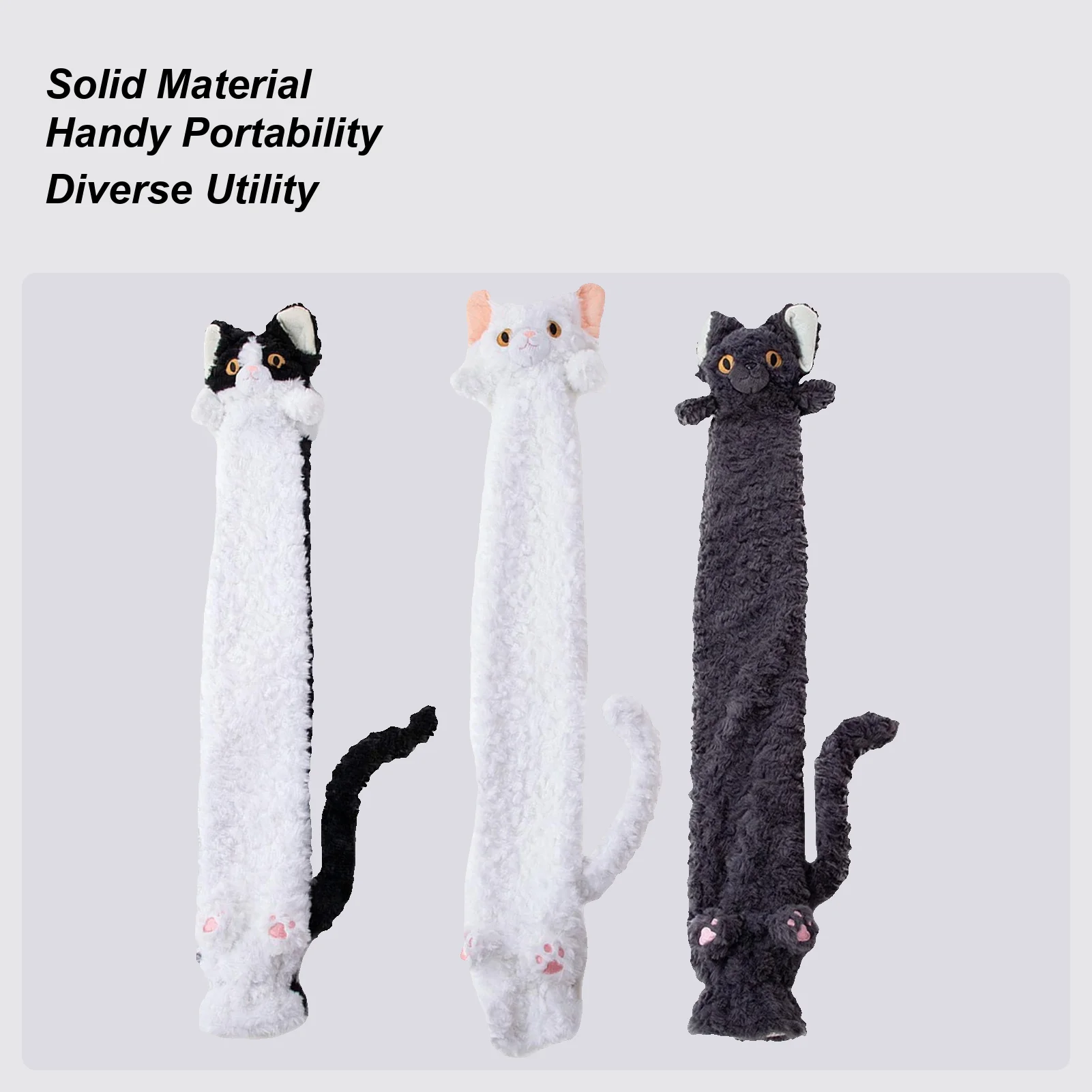 Hot Water Bag Long Cat Water Bag Pouch Cute Cartoon Water Bag Pouch Leak-Proof Warm Water Bottle 2L For Cold Weather