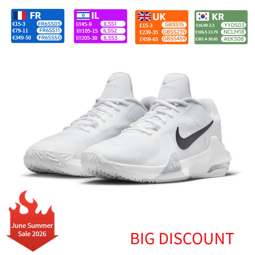 

Nike Air Max Impact 4 Low-Top Basketball Shoes Air Max Cushioning Impact Protection Lightweight Support Court Sport DM1124-100