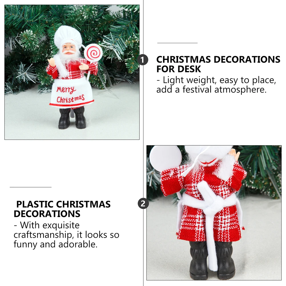 

Christmas Santa Claus Pose Plastic Ornament Home Desk Decor Christmas Tree Table Decoration Festive Atmosphere Gift Idea