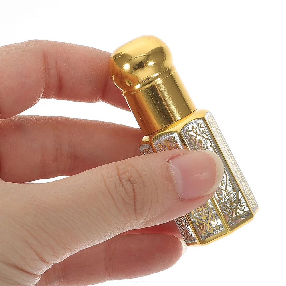 

4 Pcs Travel Perfume Essential Oil Dropper Empty Bottles Mini Glass Aromatherapy Golden