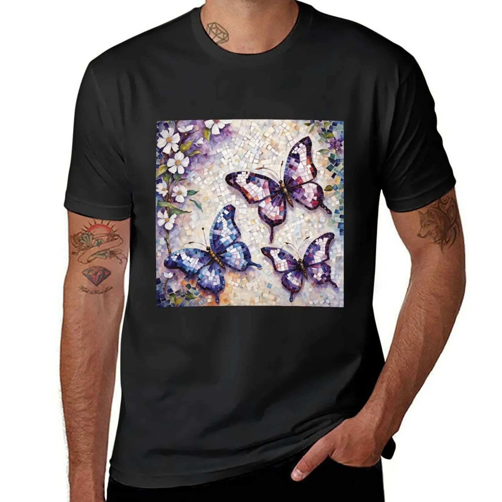 Cottage core purple butterflies T-Shirt new edition animal prinfor boys boys animal print blanks men t shirt