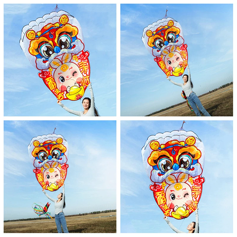 จัดส่งฟรี Soft Kite Flying สําหรับผู้ใหญ่ Inflatable Kites windsocks Kite สีเขียว Dragon Flying Kite Fairy ปีกโปรแกรมของเล่น