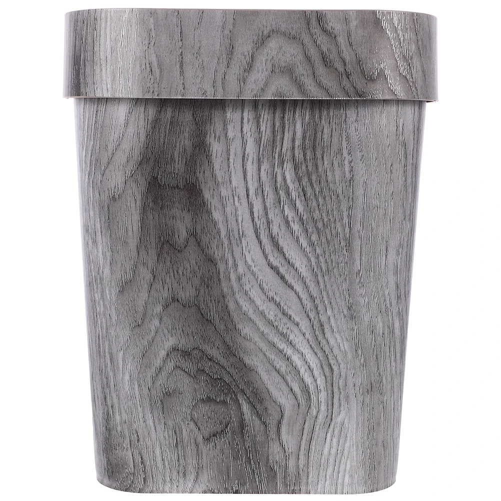 

Wood Grain Trash Can for Kitchen Living Room Bathroom Bedroom Garbage Container Bin Plastic Waste Paper Basket Decorative