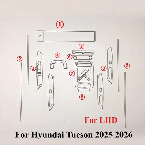 Película protectora para Hyundai Tucson 2025 2026, accesorios interiores, Panel de engranaje transparente de TPU, consola central de navegación GPS PPF