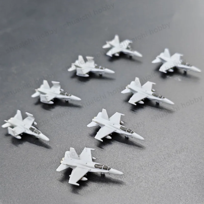 1Set F-18 Shipboard Aircraft Open/Fold Wing Resin Model Kit Simulation Fighting Airplane Colored Miniature Ornaments 1/700 Scale