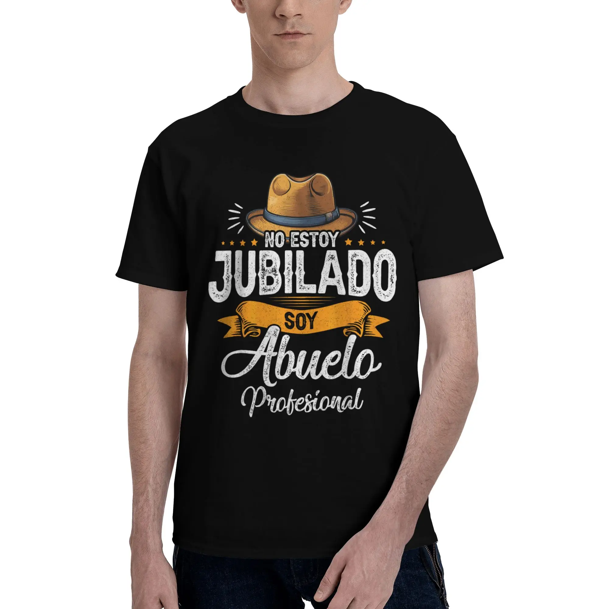Fashion No Estoy Jubilado Soy Abuelo Profesional  T Shirt For Unisex  Cotton T-shirts Short Sleeve Tops