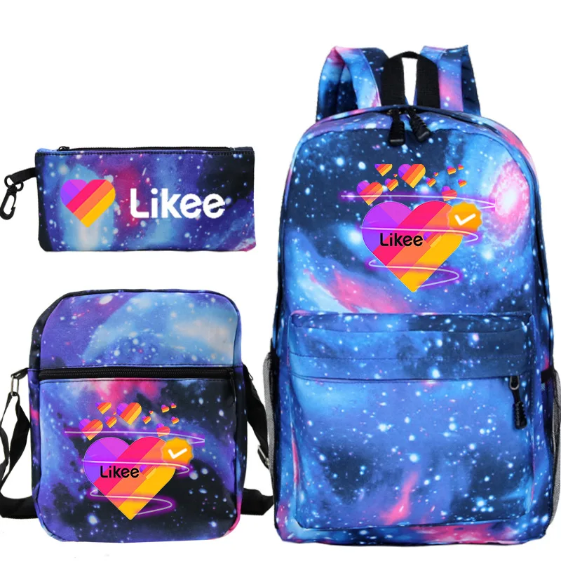 

ren LIKEE Backpack for Boys Girls School Backpack Bookbags LIKEE SchoolBags 3pcs/set Laptop Rucksack Kawaii Travel Rucksack