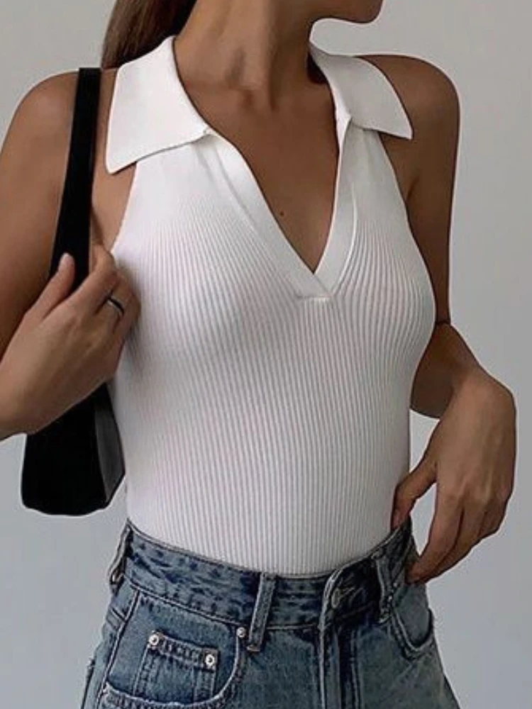 Tanks Women High Street Solid Popular Simple All-match Crop Tops Vintage Korean Style Office Ladies Designed Summer Casual Slim