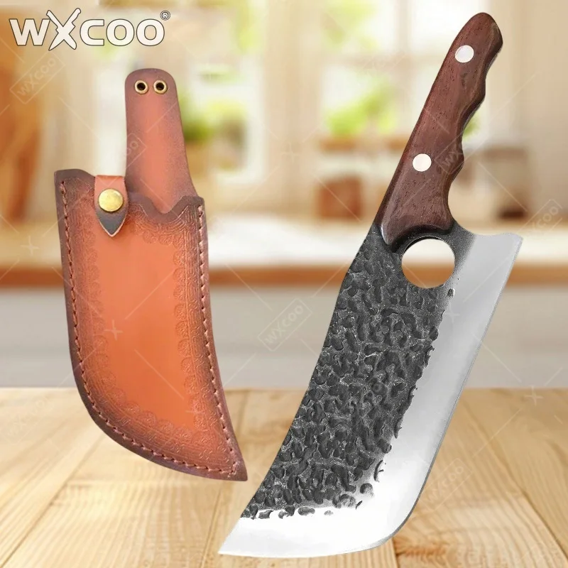 

WXCOO Кухонные ножи Нож мясника Мясо Рыба Измельчитель овощей Нож шеф-повара Тесак Нож Деревянная ручка Ручное кованое лезвие