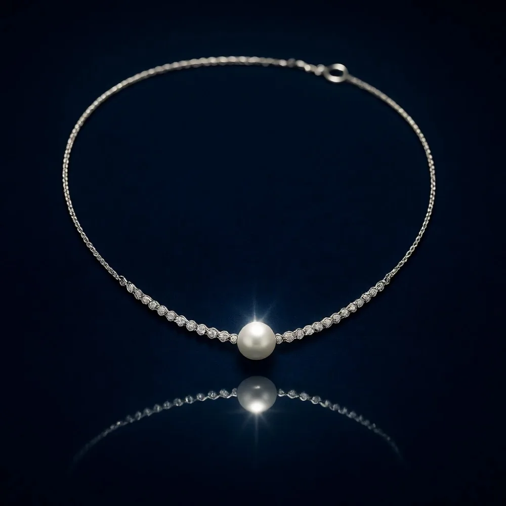

Серебряное колье с бусинами для женщин, изящное, короткое, устойчивое к потускнению, в подарок