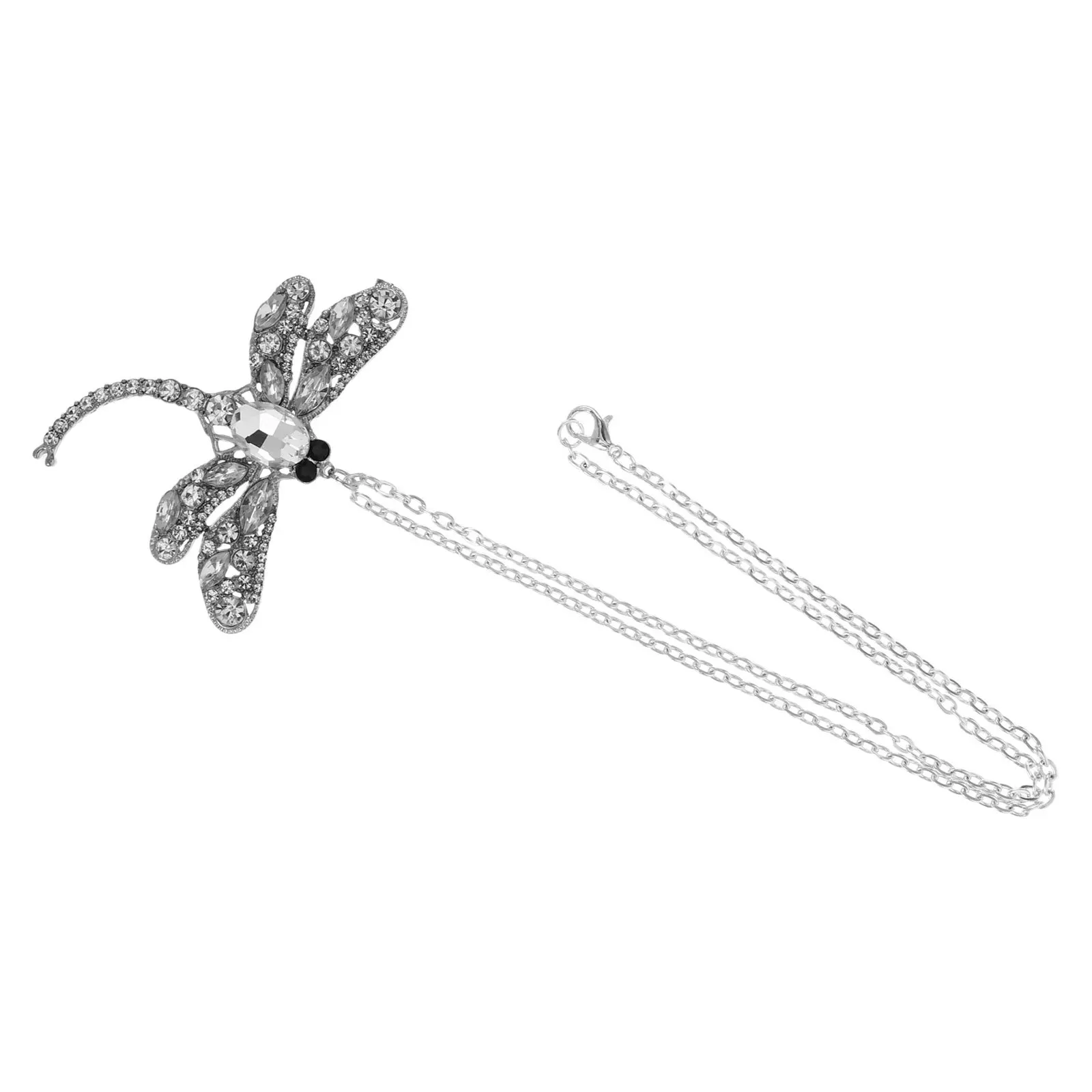 كريستال حجر الراين اليعسوب سيارة مرآة الرؤية الخلفية زخرفة خمر سبيكة قلادة محظوظ معلقة سحر ديكور السيارات الداخلي #5