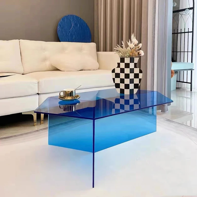 Modern Acrylic Coffee Table Art Design Irregular Transparent Luxury Coffee Cabinet Living Room Minimilist Couchtisch Furniture