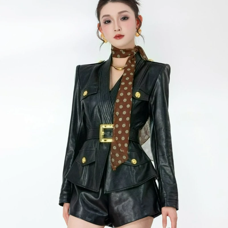 

Модный бестселлер для женщин, черная верхняя одежда с v-образным вырезом и завязанной талией, стильный дизайн весной-осенью 2026.