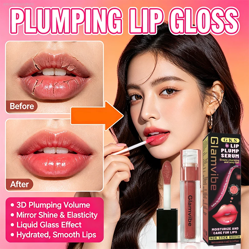 Household Daily Lip Hydrating Plumping Serum, Nourish Dry Lip Surface, Bring Soothing Comfort Sensation, Optimize Full‑Volumized Lip Visual Look, Skin‑Friendly Liquid Essence for Women At‑Home Lip Makeup & Maintenance