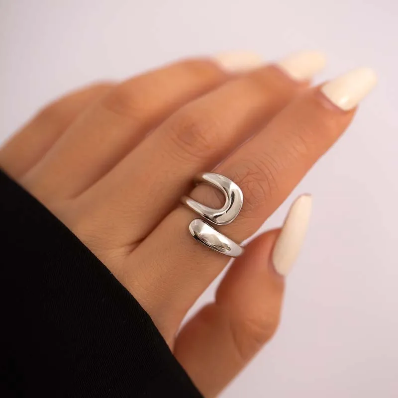 Women's Exaggerated Hollow Geometric Open Ring