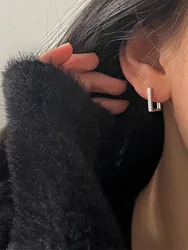 REETI 925 Sterling Silver Earrings Geometric zircon Earrings For Women Gift Earings Fashion Jewelry Gift