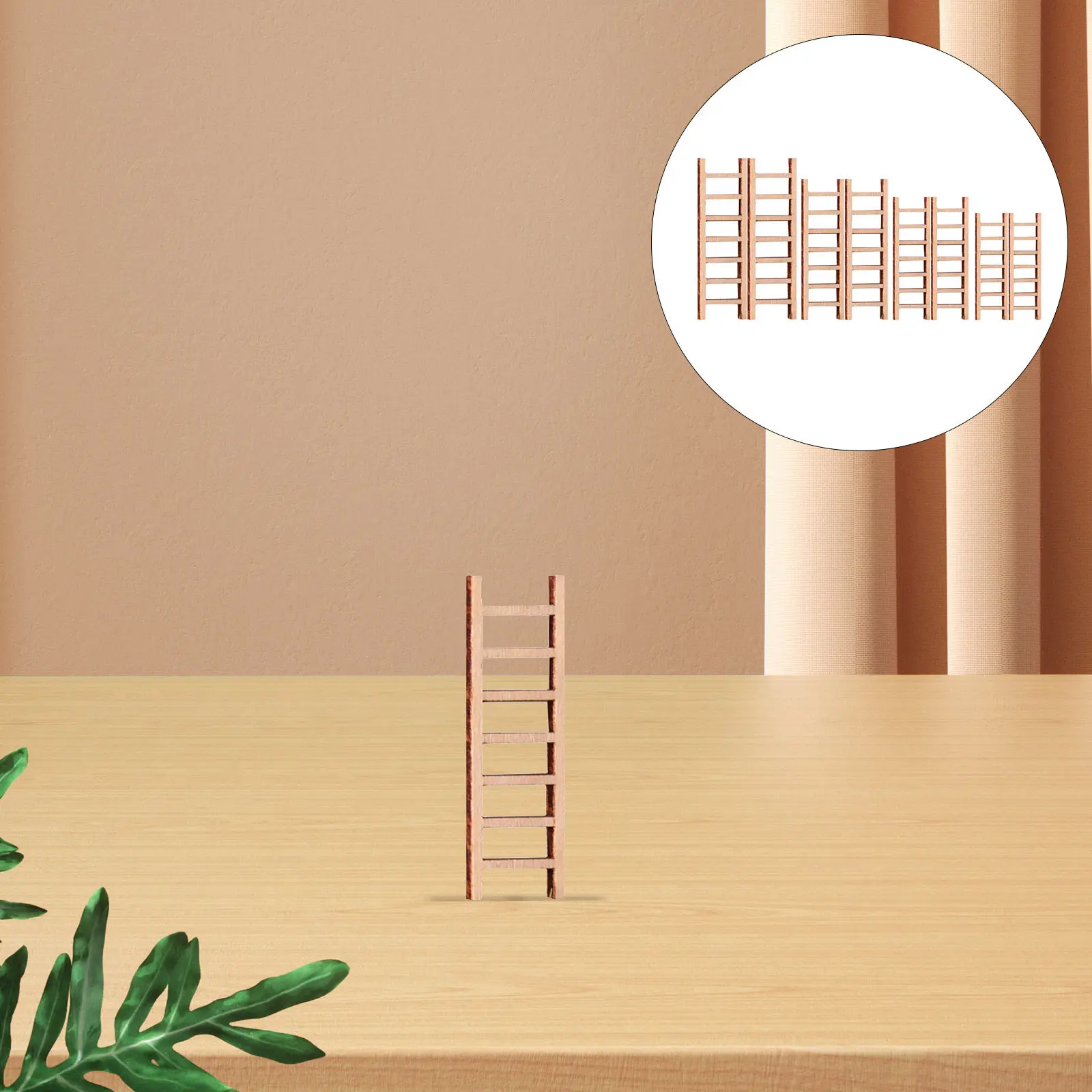 

Набор из 8 миниатюрных деревянных лестниц для микроландшафта, украшение для миниатюрного дома, сада, кукольного домика, декоративная лестница