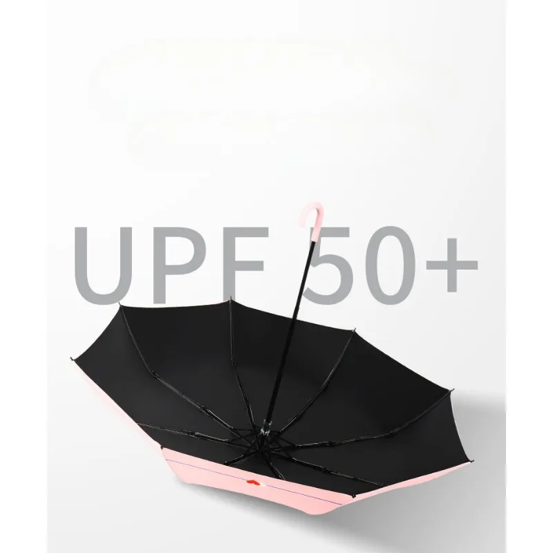 J-shaped handle Pocket Mini Umbrella Anti UV Paraguas Sun Umbrella Rain Windproof 3Folding Portable Umbrellas for Women Children