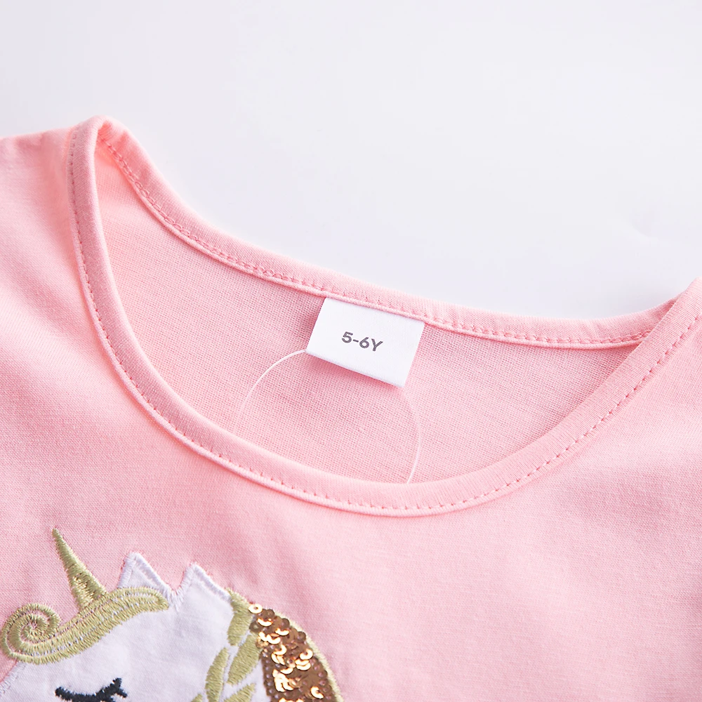 Einhorn kleid für Mädchen: neues ärmelloses besticktes Party kleid für Kinder im Frühjahr/Sommer sh1696 – Detail 7