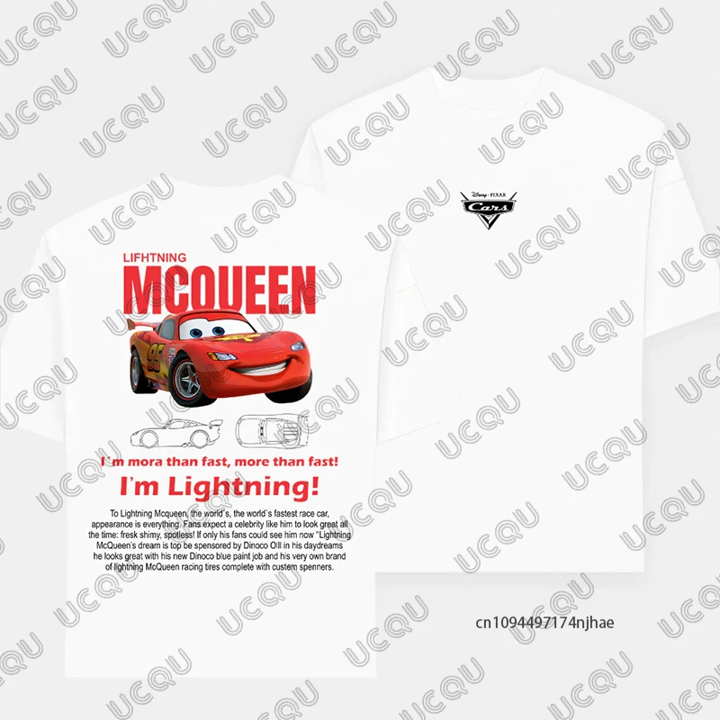 البرق ماكوين وسالي طباعة زوجين تي شيرت سالي وماكوين صيف جديد الرجال النساء القطن قصير الأكمام تيز الأمومة القمم