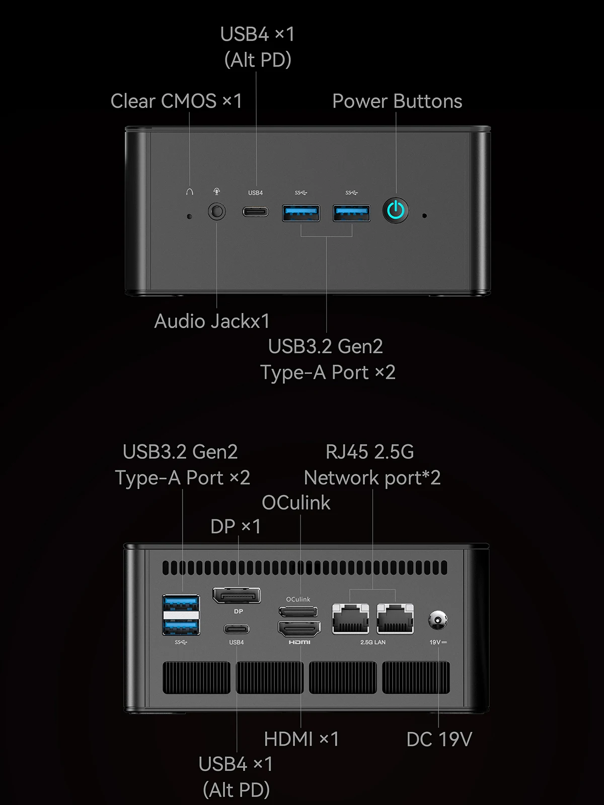 MINISFORUM PC Mini UM890 Pro AMD Ryzen 9 8945HS Windows 11, komputer Mini DDR5 32GB 1TB NVME SSD Oculink DP WiFi 6, PC Mini bermain game