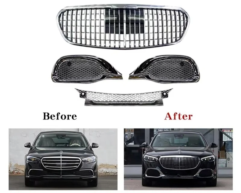 

Non-destructive Installation Front Grille Bumper Modified Facelift Body Kit for 2021-2023 S Class W223 Upgrade Trim