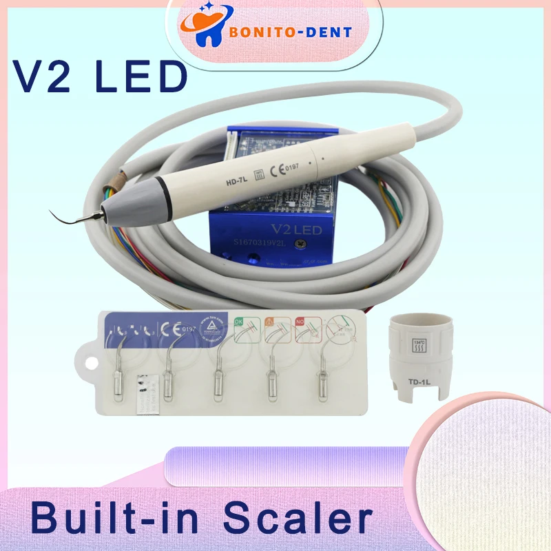 Wood-pecker DTE V2 LED Dental Built-in Ultrasonic Scaler Handpiece LED Light HD-7L HD-7H Fit EMS UDS NSK SATELEC Dental Tools