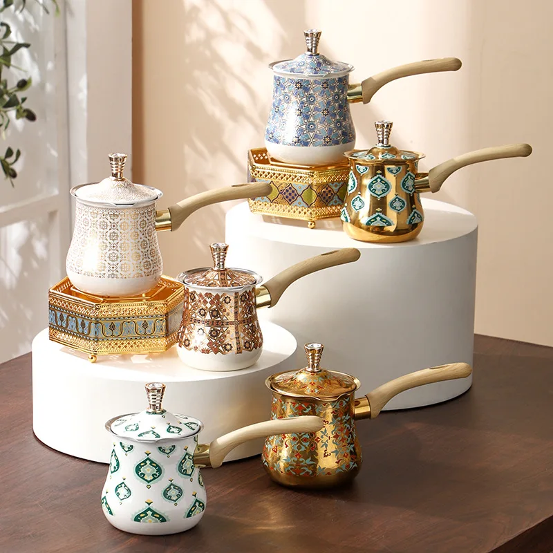 

Stainless steel Turkish coffee pot and milk cup, 1pcs coffee pot for brewing tea, chocolate, butter and milk