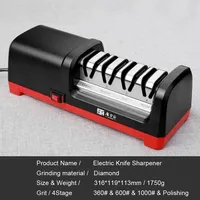 GRINDER Electric Knife Sharpener Professional 3/4 Stage Grinding System Kitchen Sharpening Stone 360 600 1000 Diamond Polishing