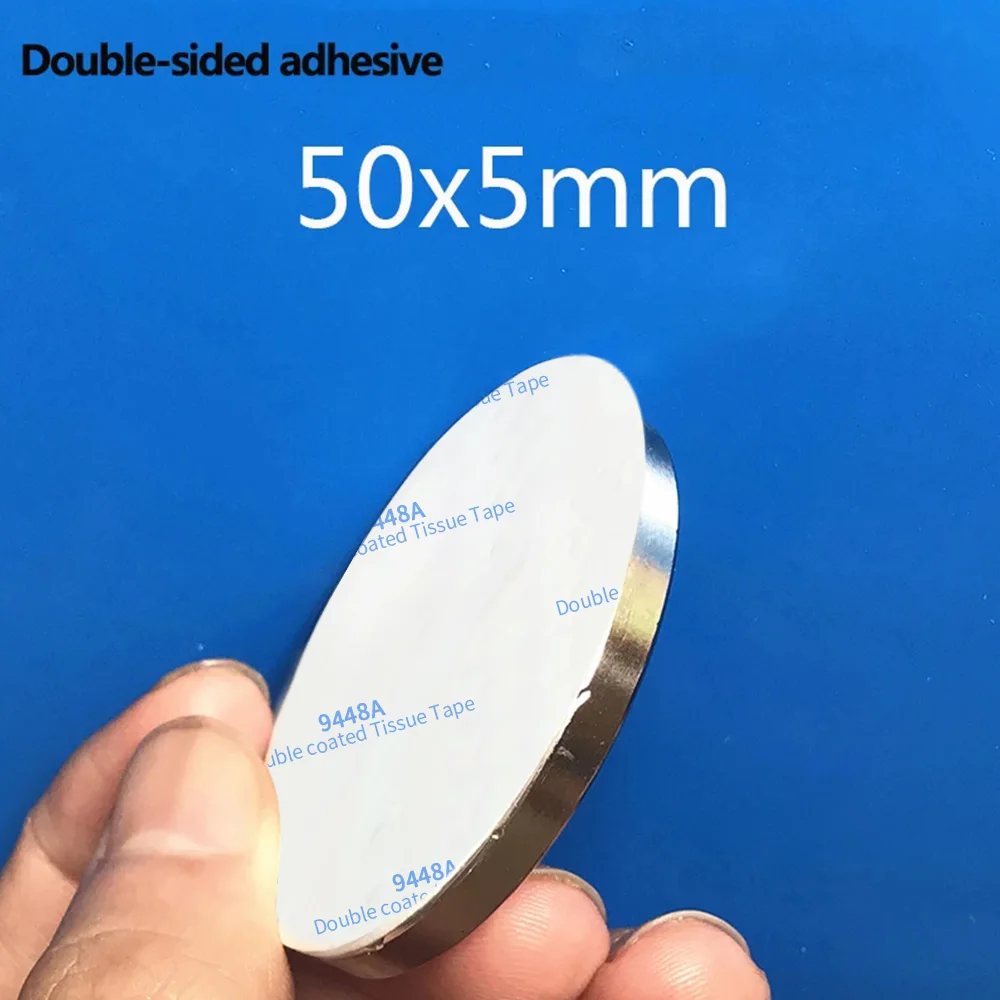 1/3/8 pcs Big Round Powerful Magnets  Bulk Sheet Neodymium Magnet 50*5mm Permanent NdFeB Magnet with 3M adhesive 50x5mm