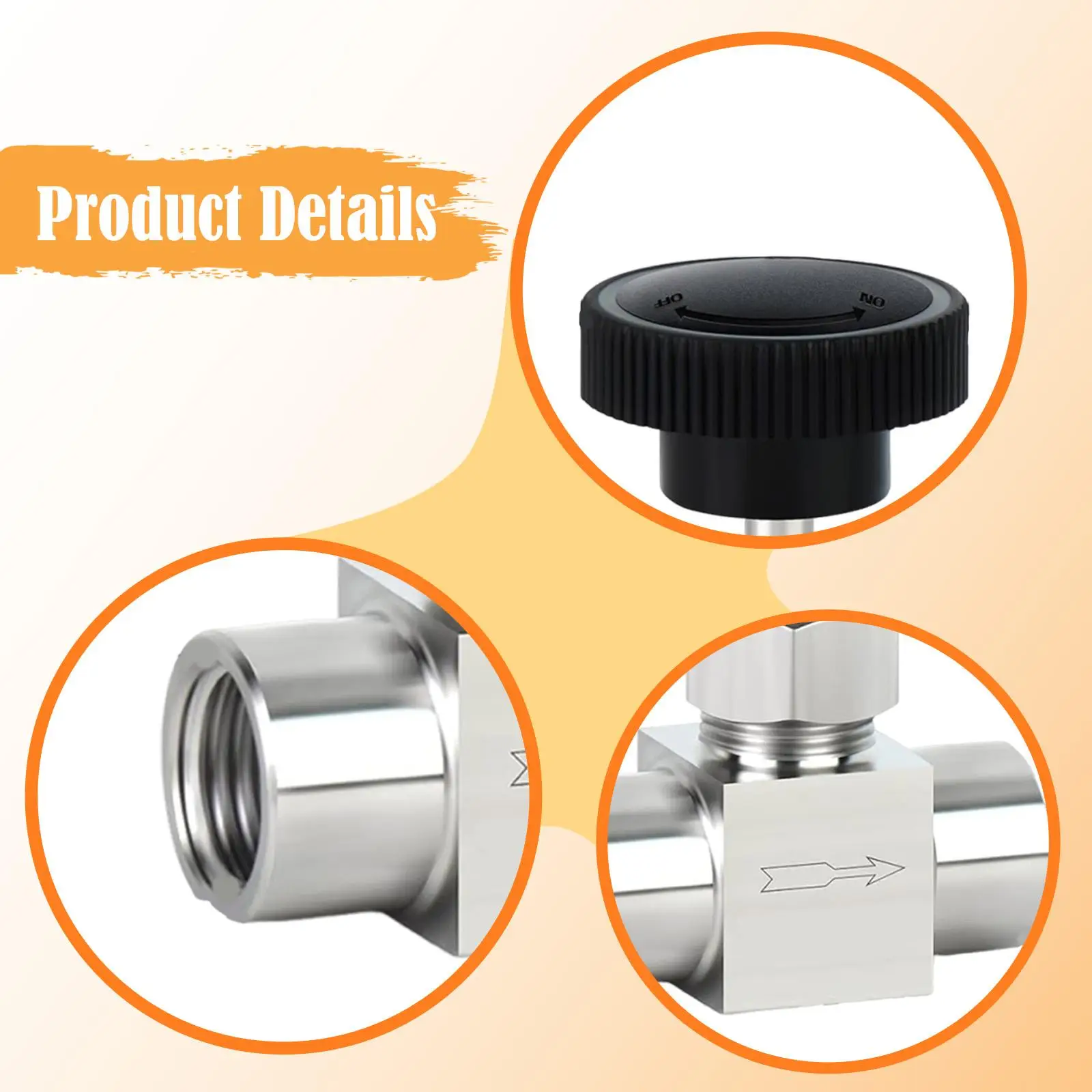 

Straight Pin Valve 304 Stainless Steel Internal Thread Micro Adjustment Regulating Valve for Industrial Tube