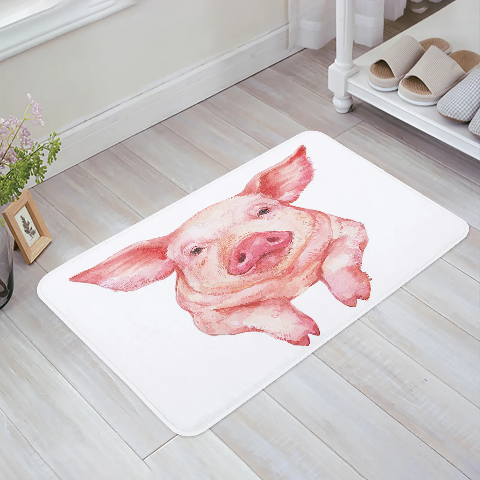 

Animal Pig Doormat for Entrance Door Bathroom Hallway Non-Slip Rugs Home Decor Kitchen Mats