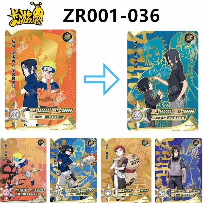 Kayou Naruto ZR 1~36 series Orochimaru Uchiha Obito Hatake Kakashi Christmas Birthday Gift Rare Game Toys Collection Card