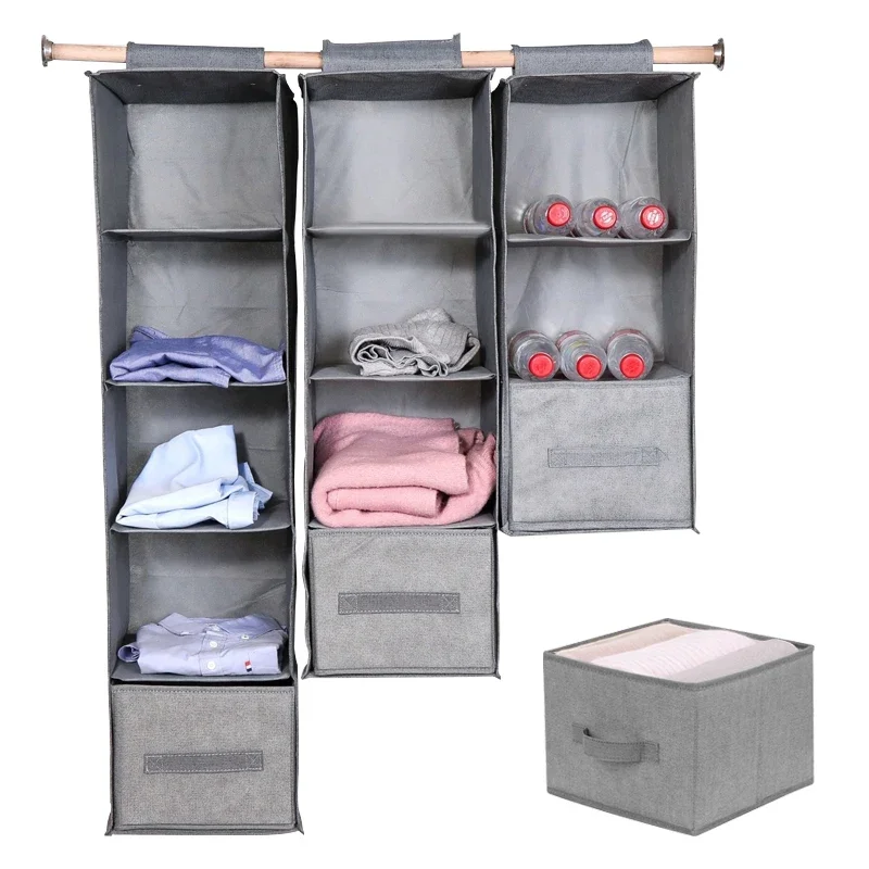 1/3/4/5Layer Storage hanging bag, multifunctional clothing organizing bag, Foldable Closet Clothes Sorting Bag Storage Pouch