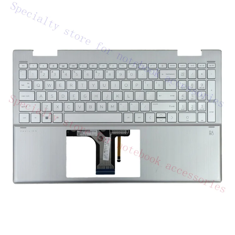 R+ Brand new, suitable for HP Pavilion X360 15-ER 15-ER1195NR Upper Palmrest Keyboard Cover, silver