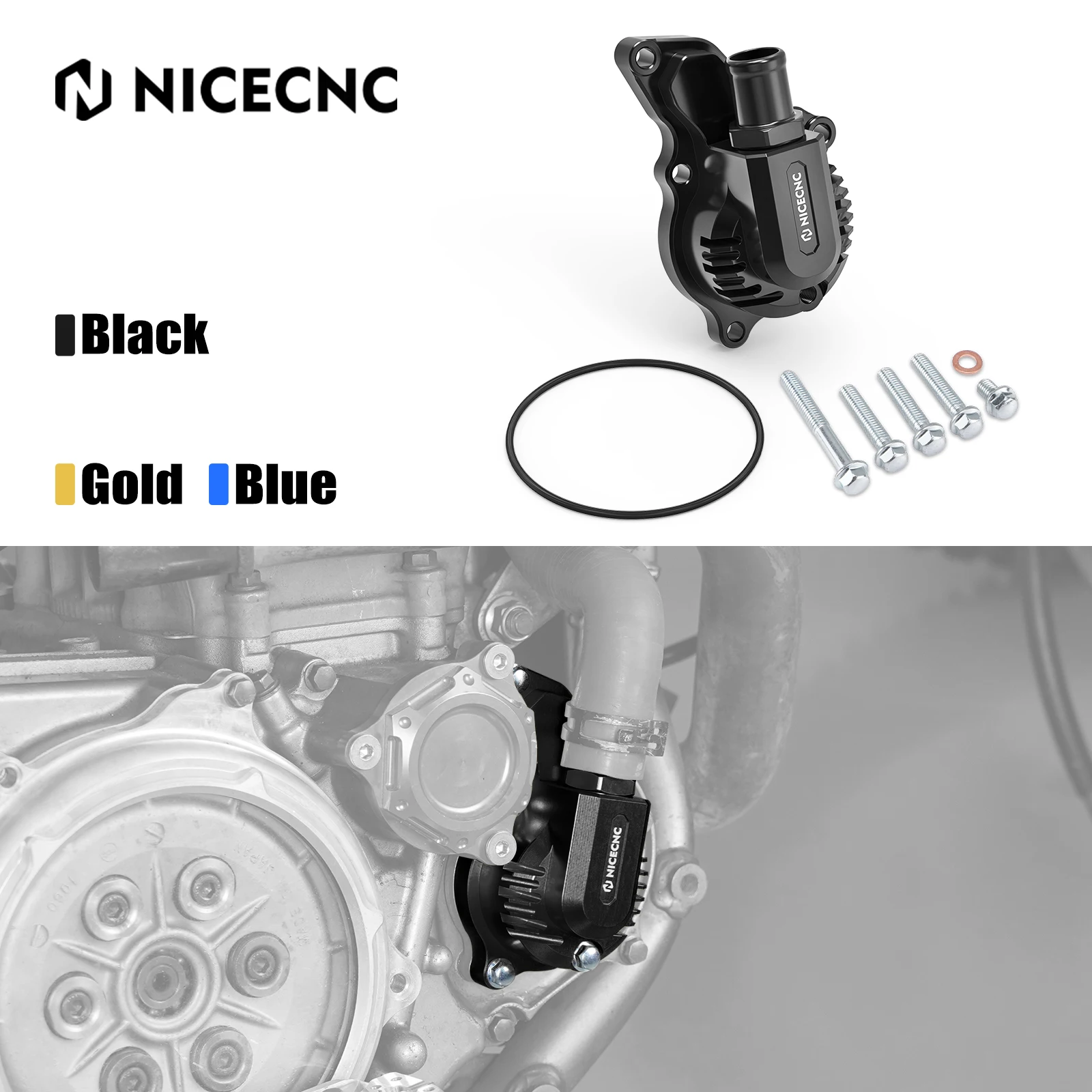 

NICECNC Aluminum Motorcycle Water Pump Guard Cover For 2024 Suzuki DR-Z400 DR-Z400E DR-Z400S DR-Z400SM DR-Z4S DR-Z4SM 2000-2024