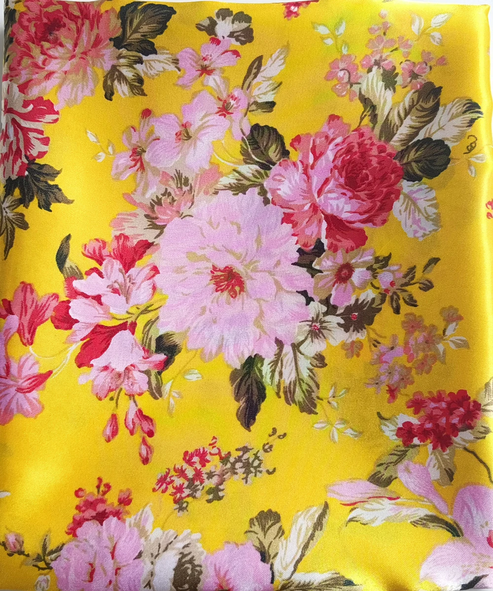 Satinstoff, 58,9 cm breit, Meterware, seidiges Charmeuse-Material, Vintage-Schmetterlingsblume, Satinstoff, Schal, DIY-Kunsthandwerk – Detail 35