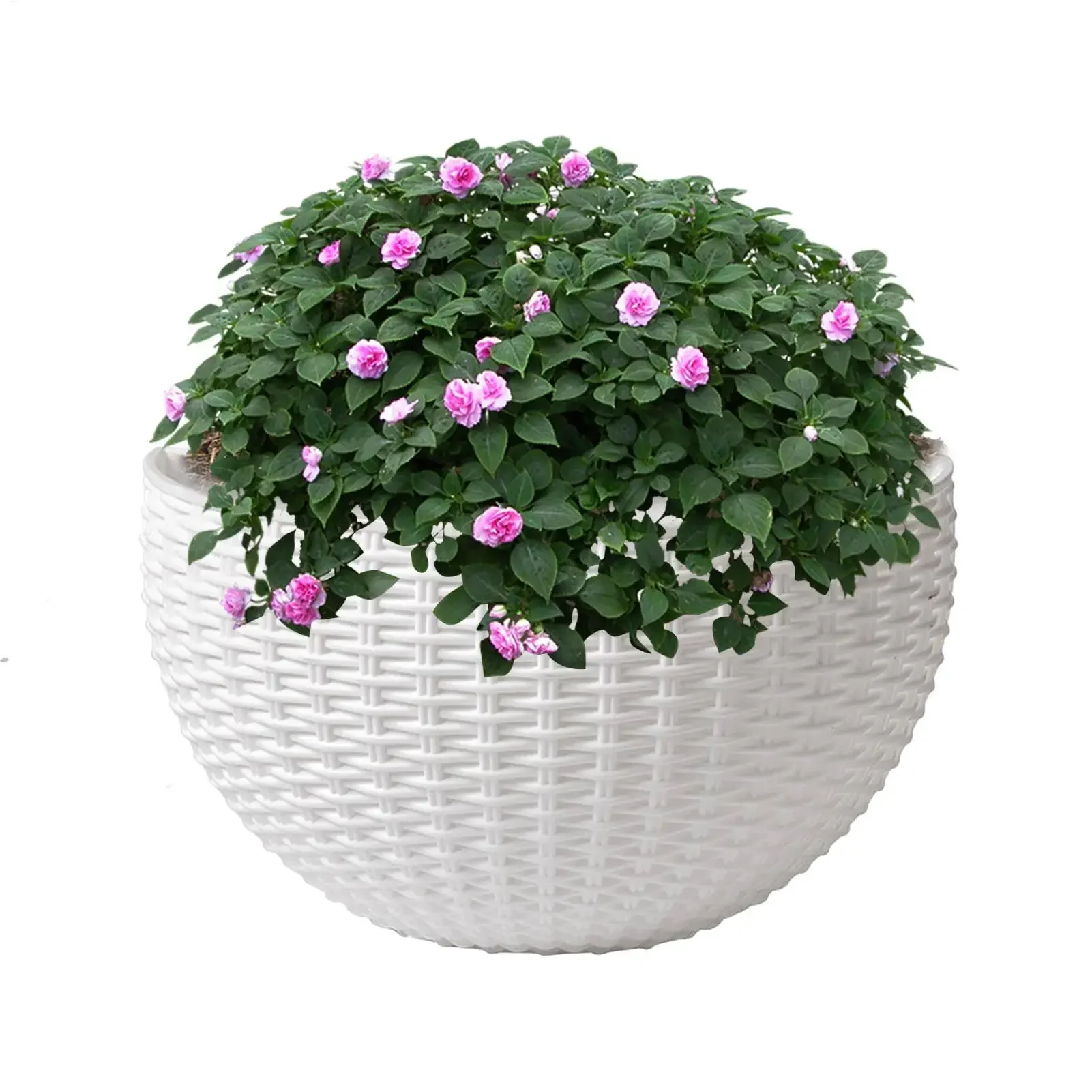 yes21X16.5cm Semi-circular Flower Pot Wall-mounted No-punching Flower Basket For Outdoor Garden Balcony Planter Bucket Home Deco