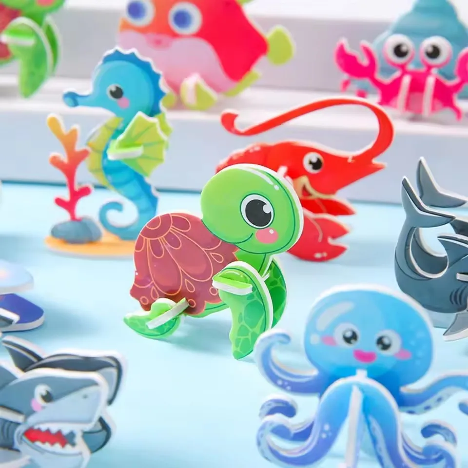 New Paper Jigsaw Puzzles 3D Early Education Puzzle Model Handmade Toys Assembly