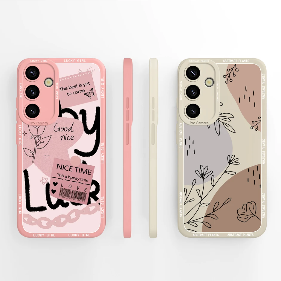 For Samsung Galaxy S24 Plus FE Ultra 5G Case Cute Flowers Silicone Soft Shell For SamsungS24 Plus S24FE S24Ultra 5G Funda Bumper