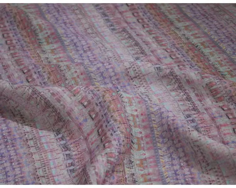 

1yard Pink line print tissu new style ramie fabric Skirt dress shirt bag cheongsam fabric for clothing