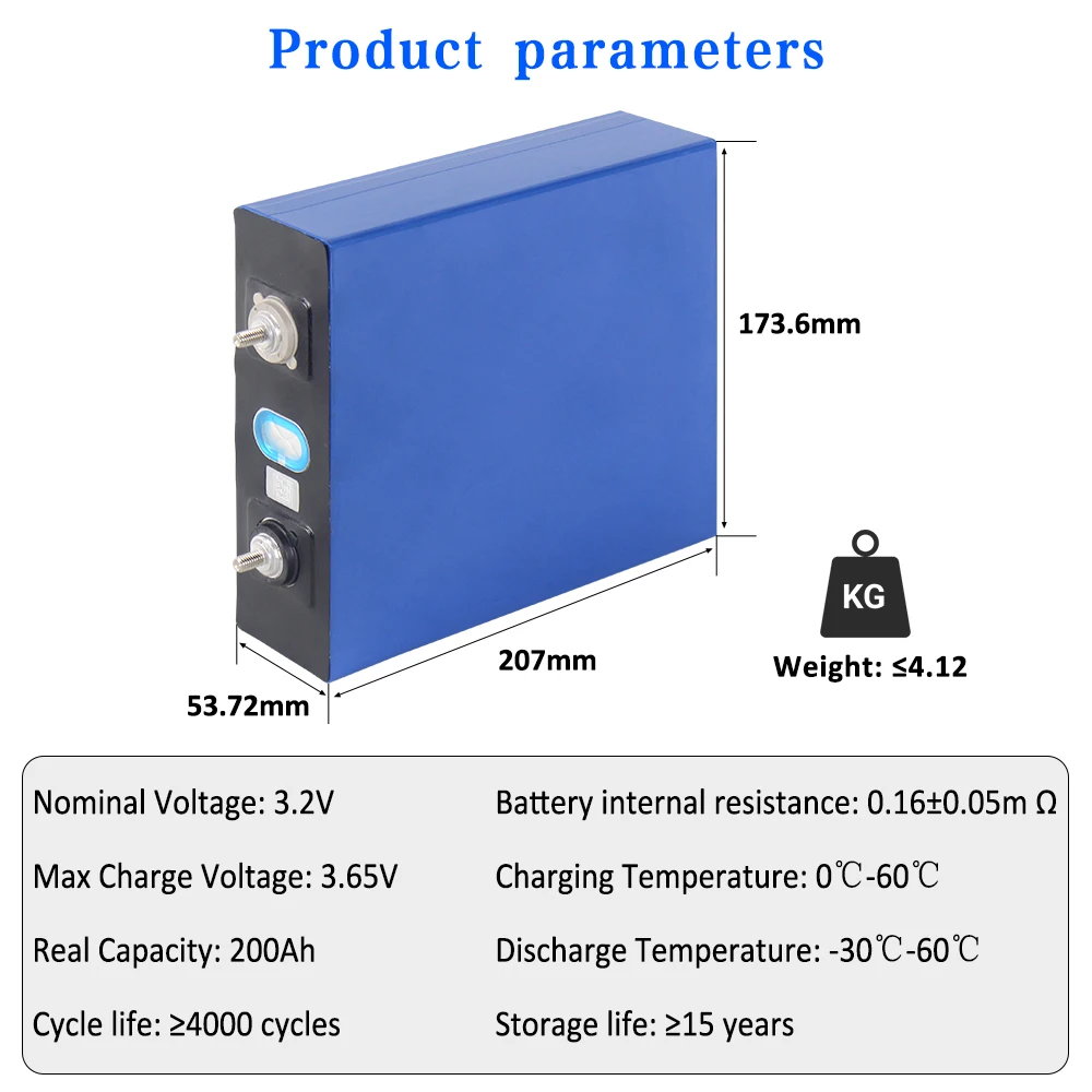 CATL Lifepo4 Rechargeable Batteries 3.2V 200Ah 3.2V 228Ah Prismatic Lithium Cell 4-16PCS For Solar Energy Home Appliance